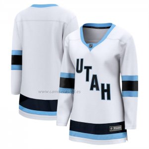 Camiseta Hockey Mujer Utah Mammoth Segunda Breakaway Blanco