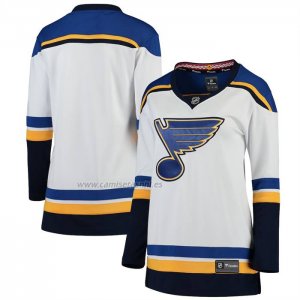 Camiseta Hockey Mujer St Louis Blues Segunda Breakaway Blanco Camiseta Hockey Mujer St Louis Blues Segunda Breakaway Blanco