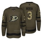 Camiseta Hockey Hombre Anaheim Ducks 3 Kevin Bieksa Verde Camo