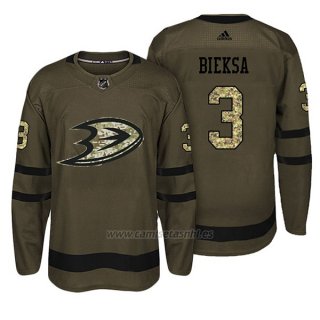 Camiseta Hockey Hombre Anaheim Ducks 3 Kevin Bieksa Verde Camo