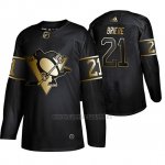 Camiseta Pittsburgh Penguins Michel Briere Golden Edition Retired Jugador Autentico Negro