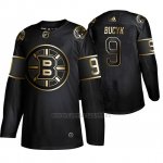 Camiseta Boston Bruins Johnny Bucyk Golden Edition Retired Jugador Autentico Negro