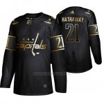 Camiseta Washington Capitals Garnet Hathaway Golden Edition Autentico Negro