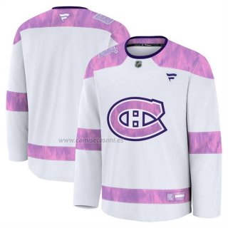 Camiseta Hockey Montreal Canadiens 2024 Fights Cancer Blanco