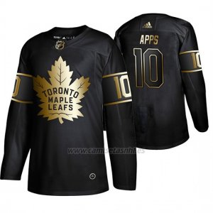 Camiseta Toronto Maple Leafs Syl Apps Golden Edition Retired Jugador Autentico Negro