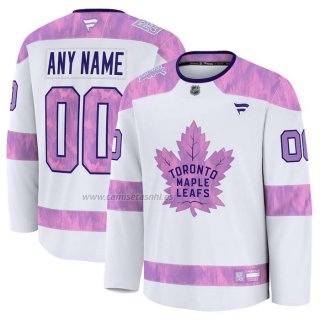 Camiseta Hockey Toronto Maple Leafs 2024 Fights Cancer Personalizada Blanco