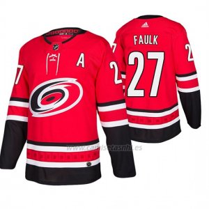 Camiseta Carolina Hurricanes Justin Faulk Primera Autentico Rojo