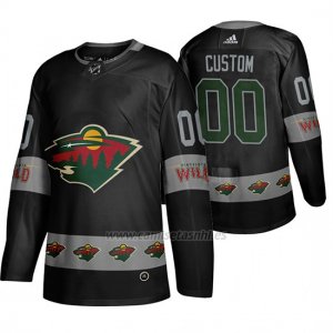Camiseta Minnesota Wild Personalizada Breakaway Negro