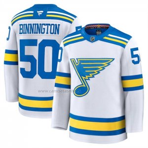 Camiseta Hockey St Louis Blues Jordan Binnington Segunda Premium Blanco Camiseta Hockey St Louis Blues Jordan Binnington Segunda Premium Blanco