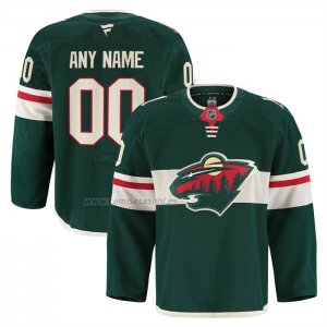 Camiseta Hockey Minnesota Wild Primera Personalizada Premium Verde