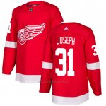 Camiseta Hockey Detroit Red Wings 31 Curtis Joseph Primera Autentico Rojo