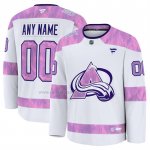 Camiseta Hockey Colorado Avalanche 2024 Fights Cancer Personalizada Blanco