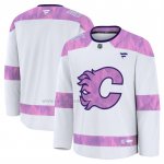 Camiseta Hockey Calgary Flames 2024 Fights Cancer Practica Blanco