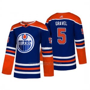 Camiseta Edmonton Oilers Kevin Gravel Alternato Adidas Autentico Azul