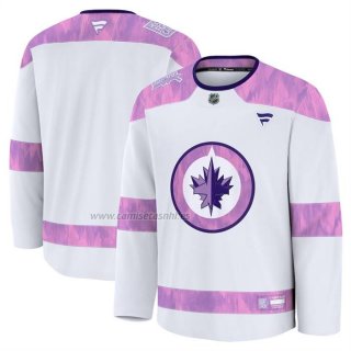 Camiseta Hockey Winnipeg Jets 2024 Fights Cancer Blanco