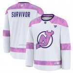 Camiseta Hockey New Jersey Devils Hockey Fights Cancer Practice Blanco