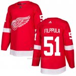 Camiseta Hockey Detroit Red Wings 51 Valtteri Filppula Primera Autentico Rojo