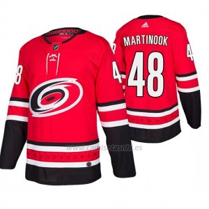 Camiseta Carolina Hurricanes Jordan Martinook Primera Autentico Rojo