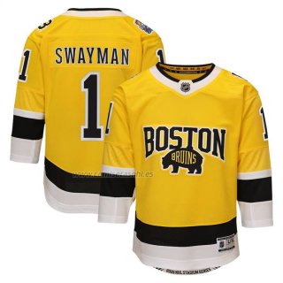 Camiseta Hockey Nino Boston Bruins Jeremy Swayman 2026 NHL Stadium Series Premier Oro