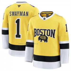 Camiseta Hockey Boston Bruins Jeremy Swayman 2026 Stadium Series Premium Oro