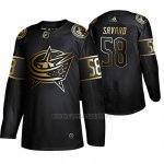 Camiseta Columbus Blue Jackets David Savard Golden Edition Autentico Negro