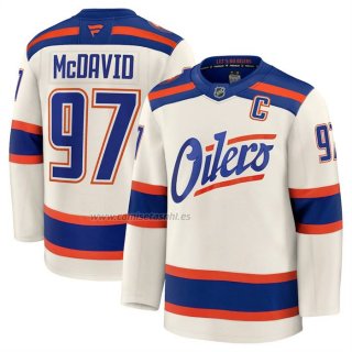 Camiseta Hockey Edmonton Oilers Connor McDavid Alterno Premium Crema