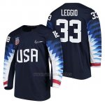 Camiseta USA Team Hockey 2018 Olympic David Leggio 2018 Olympic Azul