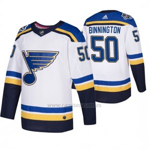 Camiseta Hockey St. Louis Blues Away Autentico Jordan Binnington 2020 All Star Blanco