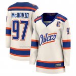 Camiseta Hockey Mujer Edmonton Oilers Connor McDavid Alterno Breakaway Crema