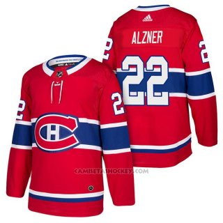 Camiseta Hockey Hombre Autentico Montreal Canadiens 22 Karl Alzner Home 2018 Rojo