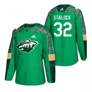 Camiseta Minnesota Wild Alex Stalock 2018 St. Patrick's Day Verde