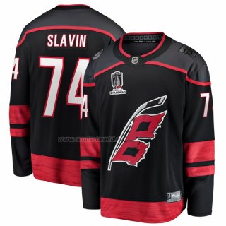 Camiseta Hockey Carolina Hurricanes Jaccob Slavin 2026 Stanley Cup Champions Primera Breakaway Negro