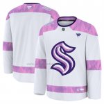 Camiseta Hockey Seattle Kraken 2024 Fights Cancer Blanco