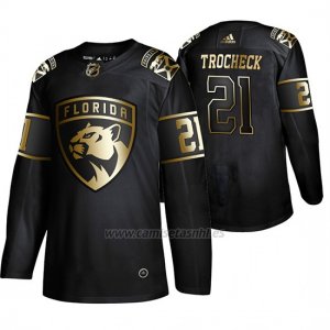 Camiseta Florida Panthers Vincent Trocheck Golden Edition Autentico Negro