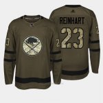 Camiseta Hockey Hombre Buffalo Sabres 23 Sam Reinhart Verde Salute To Service