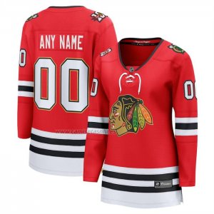 Camiseta Hockey Mujer Chicago Blackhawks Centennial Breakaway Personalizada Rojo