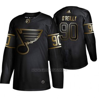Camiseta St. Louis Blues Ryan O'reilly Golden Edition Autentico Negro