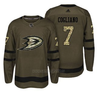 Camiseta Hockey Hombre Anaheim Ducks 7 Andrew Cogliano Verde Camo