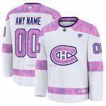 Camiseta Hockey Montreal Canadiens 2024 Fights Cancer Personalizada Blanco