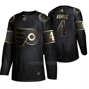 Camiseta Philadelphia Flyers Barry Ashbee Golden Edition Retired Jugador Autentico Negro