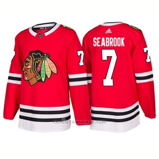 Camiseta Hockey Hombre Male Blackhawks 7 Brent Seabrook Home 2018 Rojo