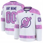 Camiseta Hockey New Jersey Devils 2024 Fights Cancer Personalizada Blanco
