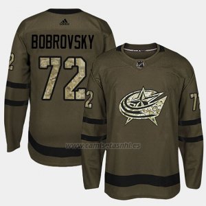 Camiseta Columbus Blue Jackets Sergei Bobrovsky Camo Salute To Service
