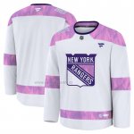 Camiseta Hockey New York Rangers 2024 Fights Cancer Blanco