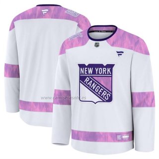 Camiseta Hockey New York Rangers 2024 Fights Cancer Blanco