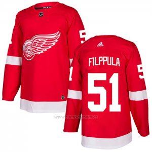 Camiseta Hockey Detroit Red Wings 51 Valtteri Filppula Primera Autentico Rojo