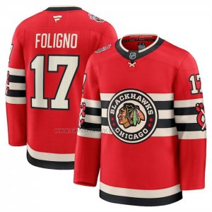 Camiseta Hockey Chicago Blackhawks Nick Foligno 2025 Winter Classic Premium Rojo
