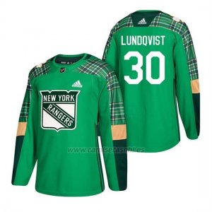 Camiseta New York Rangers Henrik Lundqvist 2018 St. Patrick's Day Verde