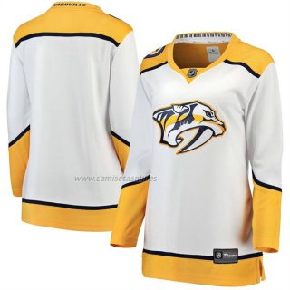 Camiseta Hockey Mujer Nashville Predators Segunda Breakaway Blanco