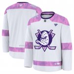 Camiseta Hockey Anaheim Ducks 2024 Fights Cancer Practica Blanco